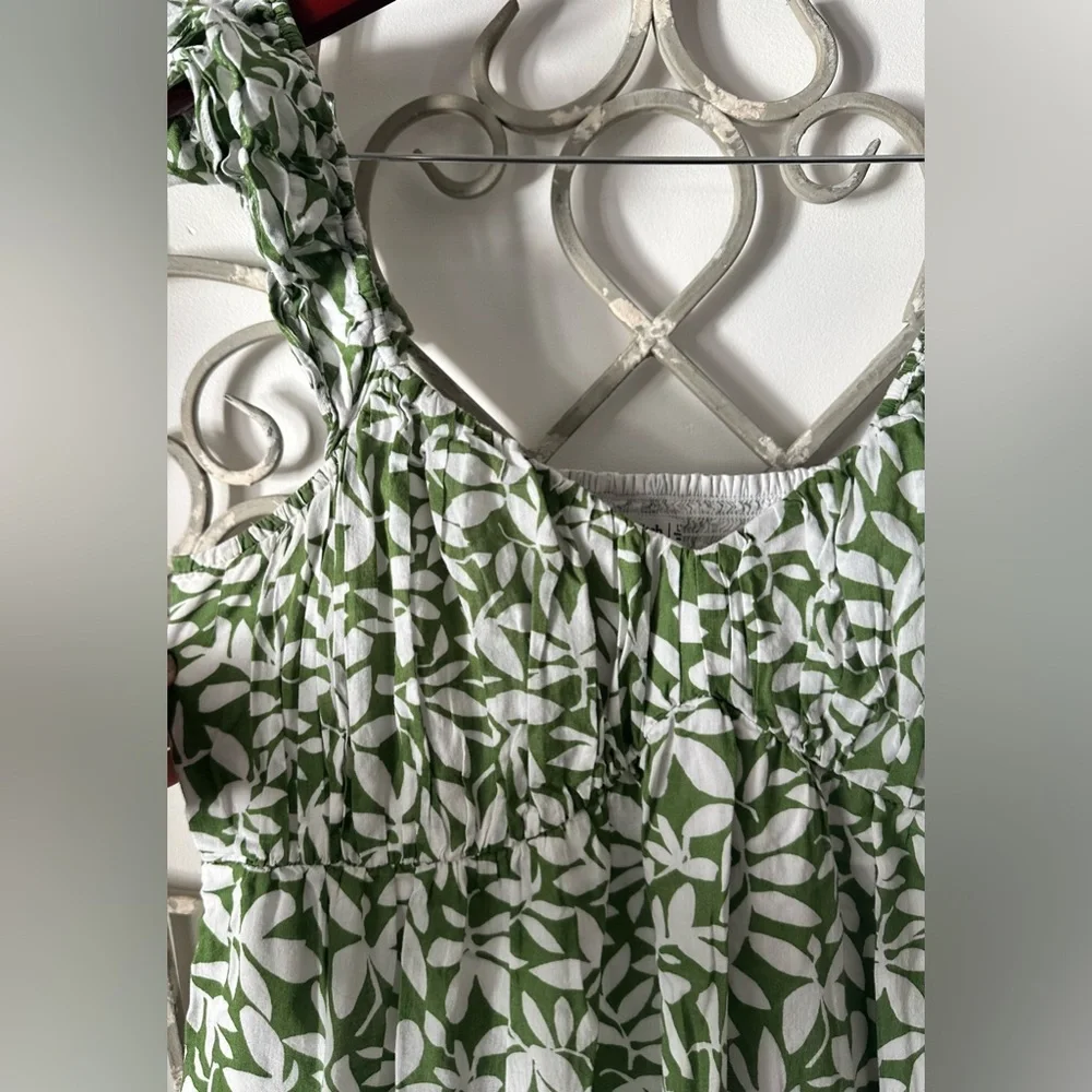 Abercrombie & Fitch Ruffle Strap Smocked Midi Dress Size L Tall - Picture 4 of 10
